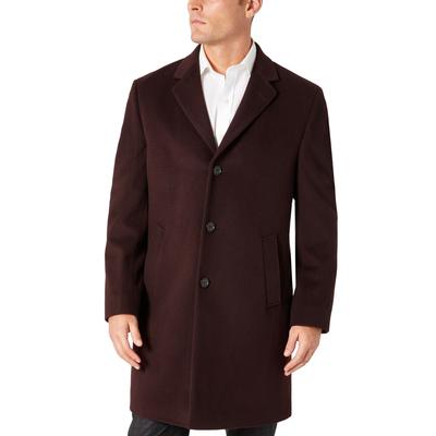 Kenneth Cole Mens Classic fit Overcoat Coat 36 R Red Solid