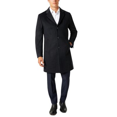Kenneth Cole Men's Single-Breasted Classic Fit Overcoat Coat 42 L Charcoal Grey