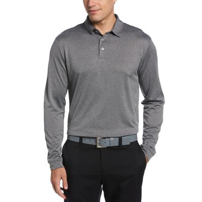 Pga Tour Men's Long Sleeve Grey Golf Polo Shirt Small