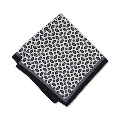 Alfani Men's Geometric Print Pocket Square Black White