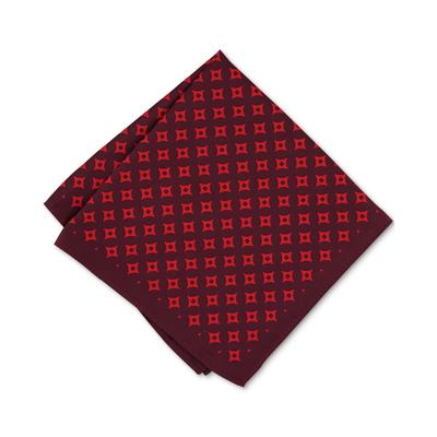Alfani Men's Diamond Geometric Print Pocket Square Red