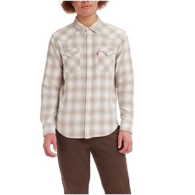 Levi's Mens Classic fit Long Sleeve Button-Up Shirt Small Beige Plaid