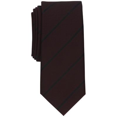 Alfani Mens Necktie Mallard Slim Stripe Tie Dark  Burgundy Red OS