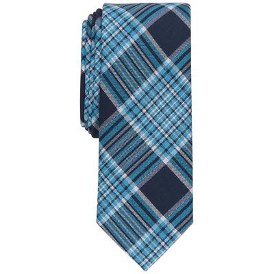 Bar III Men's Leroy Plaid Skinny Necktie Teal