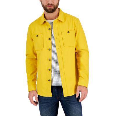 Club Room Mens Cotton Short Shirt Jacket Gold Small