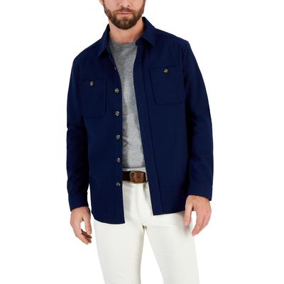 Men's Cotton Chamois Shirt Jacket  Navy Blue Xxl