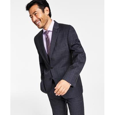 Lauren Ralph Lauren Mens Ultraflex Classic Fit Wool Charcoal Plaid Men's Suit Jacket 40S