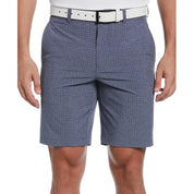 Pga Tour Men's Heathered Grid 9 Golf Shorts Grey  40 Reg