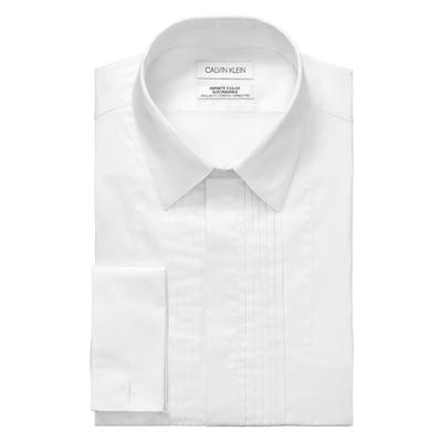 Calvin Klein Men Regular fit Dress Shirt Large 16-16.5 34-35 White Solid