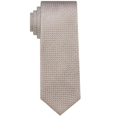 Calvin Klein Men's Luxe Slim Netting Tie Light Brown Beige Necktie