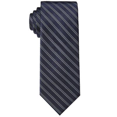 Calvin Klein Men's Slim Stripe Tie Navy Blue Necktie