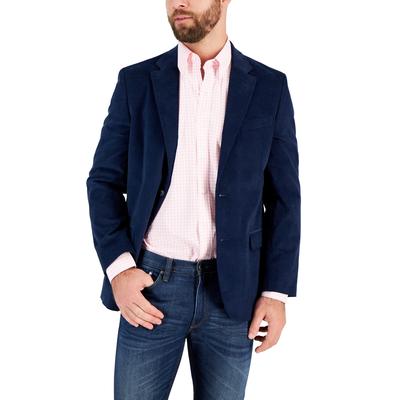 Nautica Modern Fit Active Stretch Corduroy Sport Coat Blazer Blue 48R