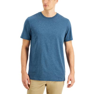 Club Room Mens Solid Crewneck T shirt  Blue Medium