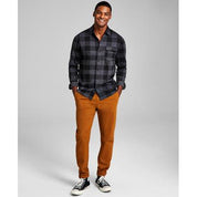 And Now This Mens Heavyweight Plaid Long Sleeve Button Shirt Grey Medium
