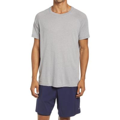 Alo Yoga Mens Regular fit Short Sleeve T-Shirt Shirt Small Grey Solid