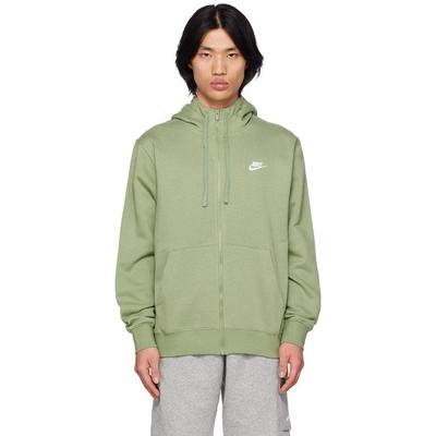 NIKE Mens Sportswear Club Fleece Full-Zip Hoodie Sweatshirt Green Large