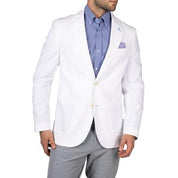 Tailorbyrd Mens Regular fit Seersucker Sport Coat Blazer 40 R White Solid