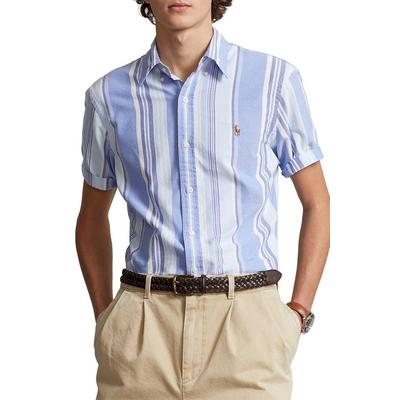 Polo Ralph Lauren Mens Classic-Fit Oxford Button Down Shirt Blue XS
