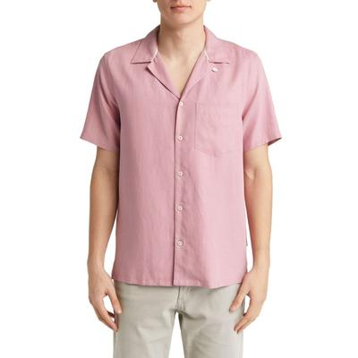 Ted Baker Mens Wesland Solid Short Sleeve Button Down Pink XL