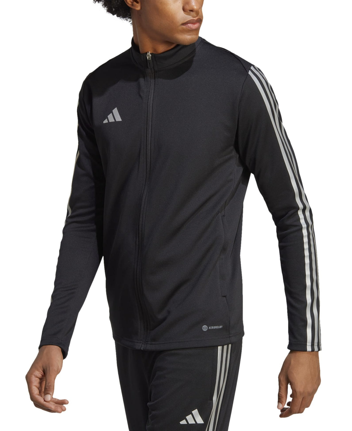 Adidas Mens Tiro 23 Track Jacket Coat Small Black Full Zip Solid