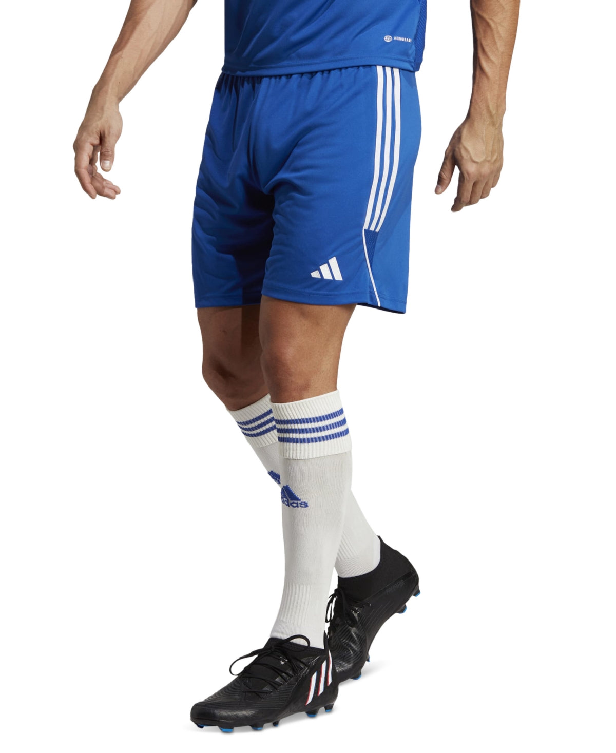Adidas Mens Regular fit Athletic Shorts Large Blue Solid Moisture Wicking
