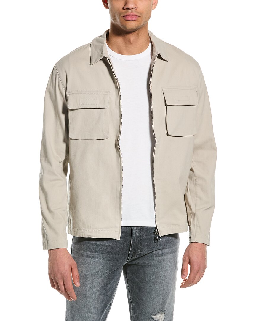 Elevenparis Regular-Fit Full-Zip Cargo Jacket Large Oatmeal Tan