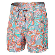 Saxx Mens Regular fit Swim Trunks Swimwear Medium Grey Pink Floral