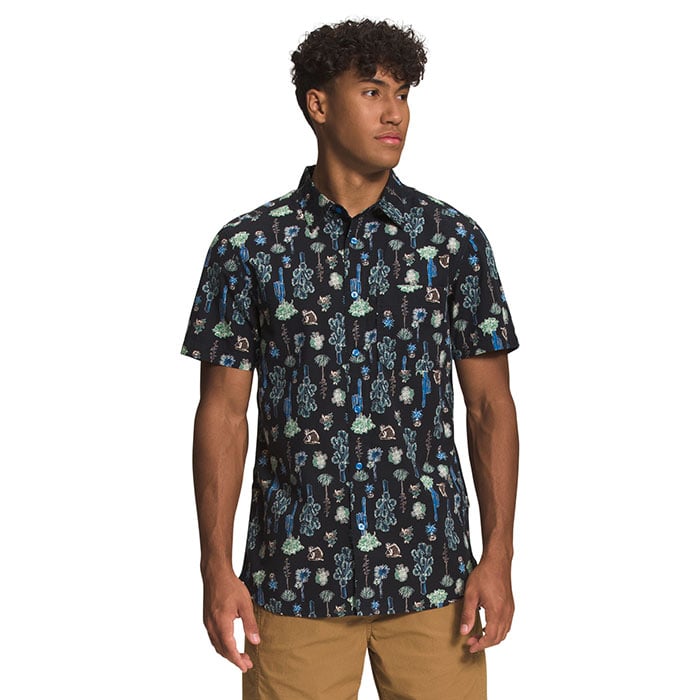 The North Face Men's Baytrail Shirt Super Sonic Blue Cactus Study Print Blue 2XL