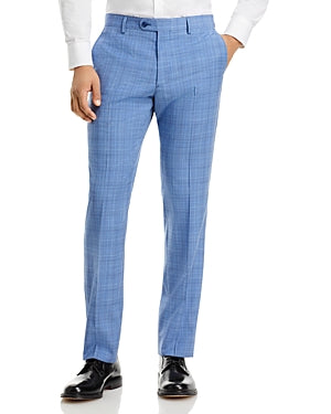 John Varvatos Star Usa Mens Tonal Plaid Slim Fit Suit Dress Pants Blue Size 34