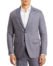 John Varvatos Star Usa Two-Toned Linen Blend Slim Fit Suit Jacket 40R Blue