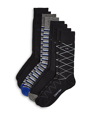 Calvin Klein Mens 4 Pack Crew Socks One Size Black
