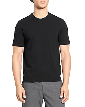 Theory Mens Goris Fine Bilen Crewneck Short Sleeve T Shirt Black Small