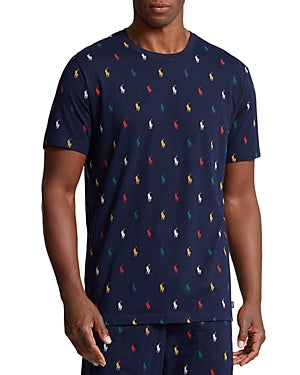 Polo Ralph Lauren Mens Cotton Jersey Logo Graphic Pajama  T Shirt Blue Small
