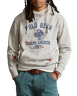 Polo Ralph Lauren Mens Polo Bear Fleece Hoodie Sweatshirt Grey Small