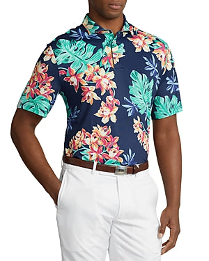 Polo Ralph Lauren Mens Rlx Classic Fit Performance Polo Shirt Blue Floral Large