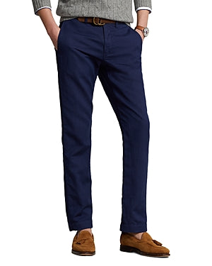 Polo Ralph Lauren Men's Classic Fit Linen Blend Flat Front Pants Blue 40 x 32