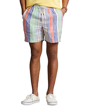 Polo Ralph Lauren Mens 6 Inch Prepster Striped Linen Shorts Blue Multi Large