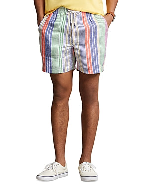 Polo Ralph Lauren Mens 6-Inch Prepster Striped Shorts Multi Color XL Linen