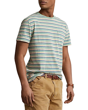 Polo Ralph Lauren Mens Classic Fit Striped Short Sleeve T Shirt Green 2XL