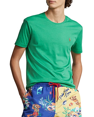 Polo Ralph Lauren Mens Custom Slim Fit Cotton Short Sleeve T Shirt Green Small