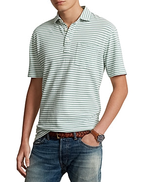 Polo Ralph Lauren Mens Classic fit Short Sleeve Polo Shirt Medium Green Striped