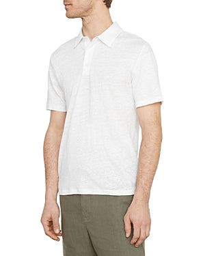 Vince Mens Regular fit Short Sleeve Polo Shirt Large White Solid