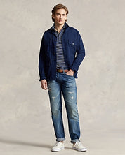 Ralph Lauren Polo Men's Striped Polo Shirt Large Navy Indigo Blue Striped