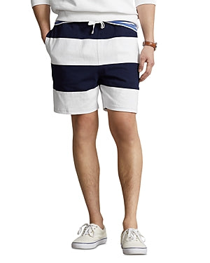 Polo Ralph Lauren Mens 6" Polo Bear Striped Jersey Shorts Navy Medium
