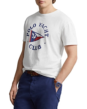 Polo Ralph Lauren Men's Classic Fit Polo Yacht Club Short T Shirt White Medium