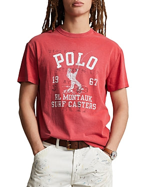 Polo Ralph Lauren Men's Cotton Classic Fit Jersey Graphic T Shirt Heathe Red XL