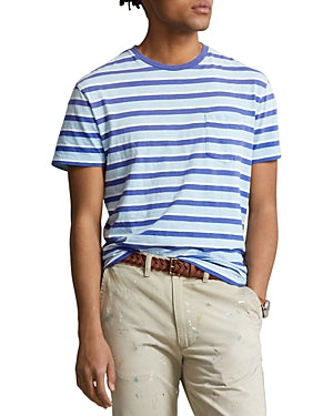 Polo Ralph Lauren Mens Classic Fit Striped Jersey Short Sleeve T Shirt Blue 2XL