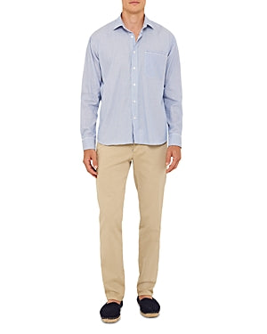 Orlebar Brown Mens Giles Cotton Button Down Shirt Large Blue Striped Italy