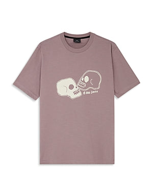 Paul Smith Mens Regular Fit Skull Grapgic Short Sleeve T Shirt Purple Medium