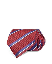 Canali Wide Stripe Silk Classic Tie Necktie Red Blue Wide Stripe One Size